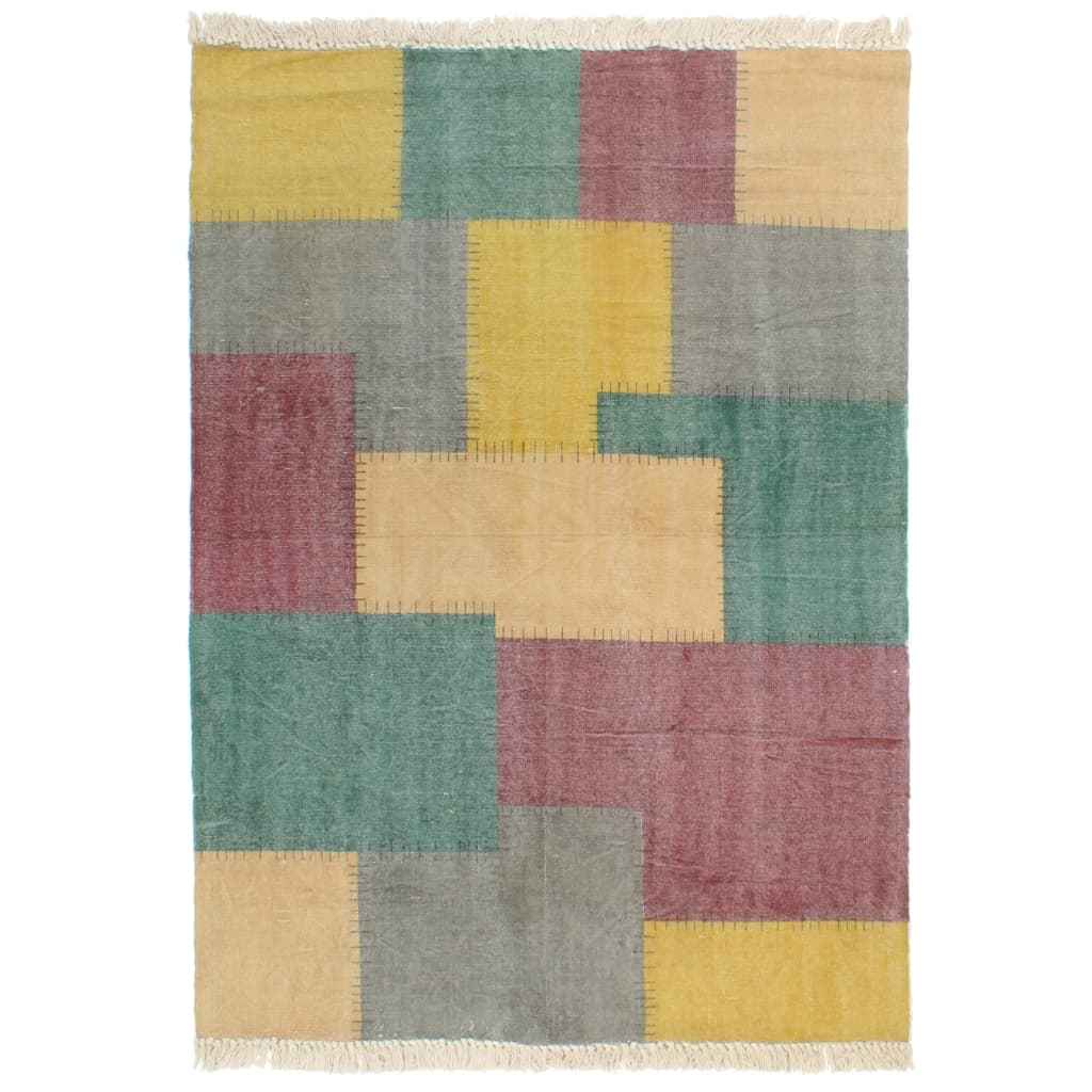 vidaXL Tapete Kilim tecido à mão 120x180 cm algodão padrão multicor